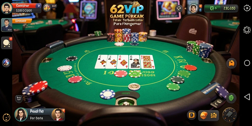 Tampilan menarik gameplay Poker di 62VIP.