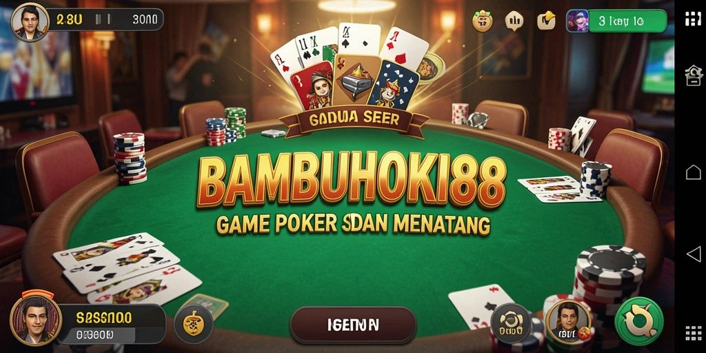 Tampilan gameplay Poker yang seru dan menarik di BAMBUHOKI88.
