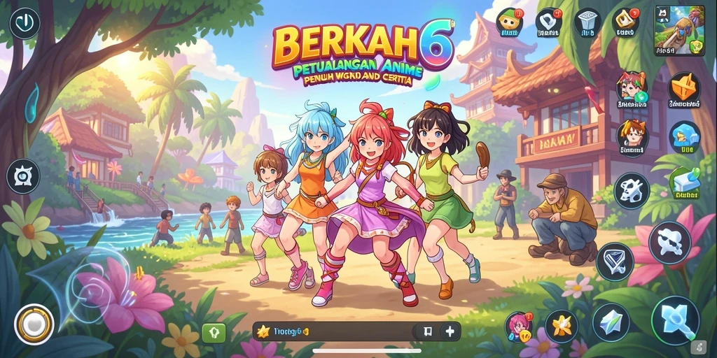 Tampilan gameplay seru penuh aksi dan karakter Anime.