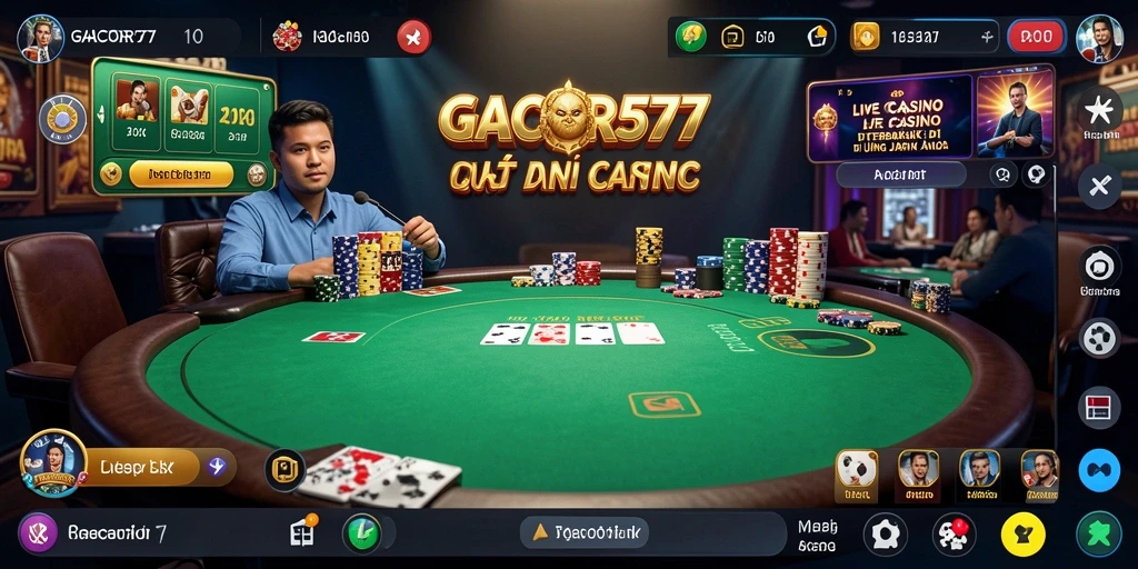 Tampilan gameplay Live Casino yang mendebarkan dan interaktif.