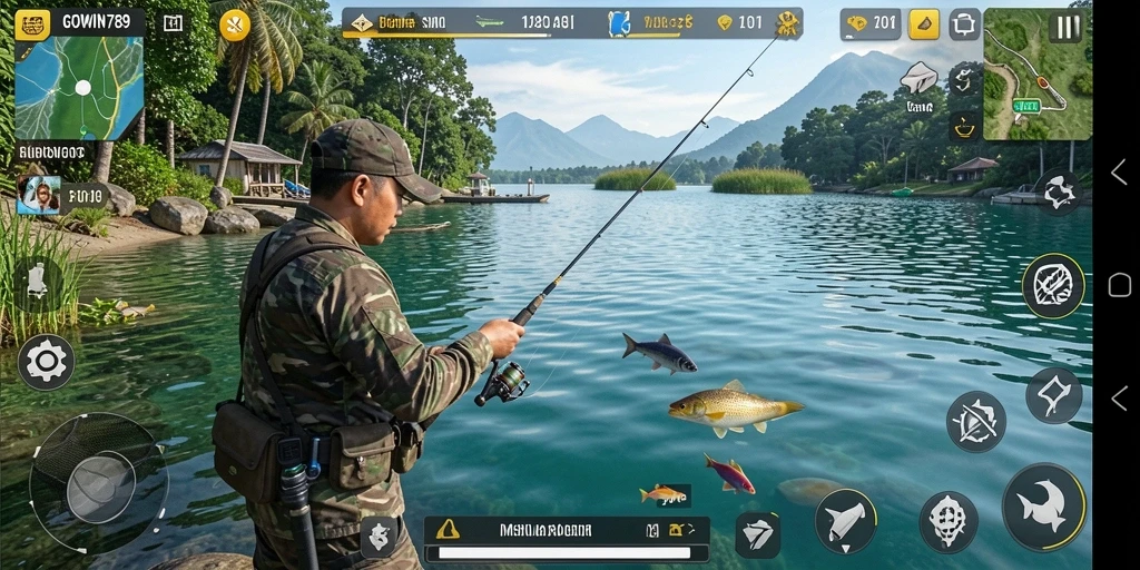 Screenshot GOWIN789 menampilkan gameplay seru dengan tangkapan ikan yang memuaskan.