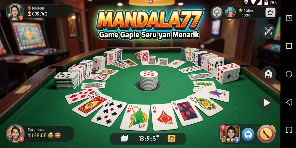 Tampilan gameplay Gaple MANDALA77 yang seru dan interaktif.
