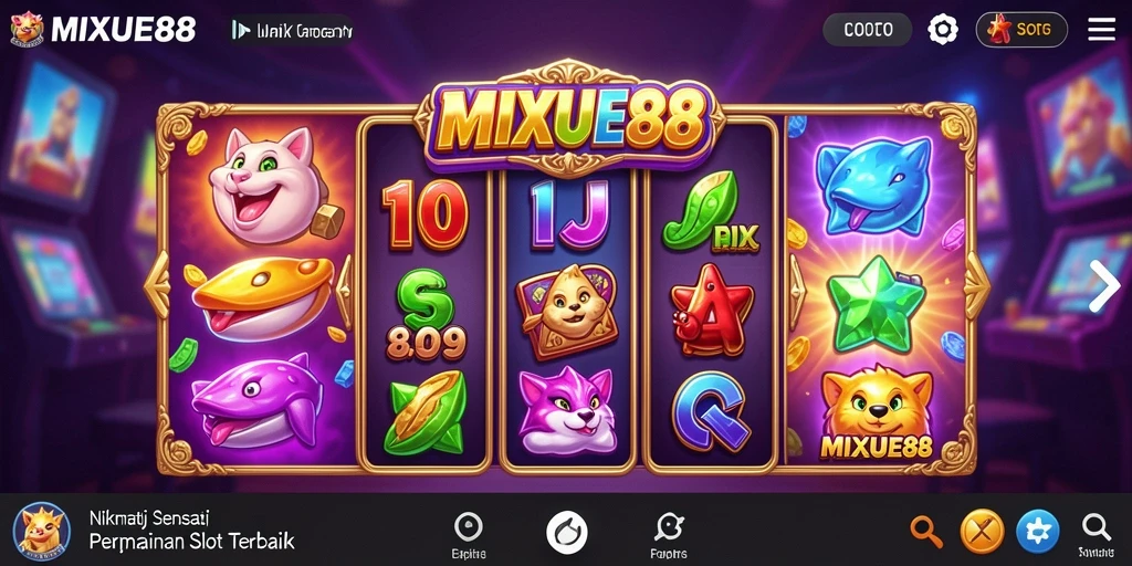 Tampilan gameplay menarik dari MIXUE88 dengan slot yang beragam.