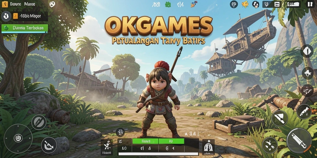 Tampilan screenshot menampilkan dunia luas dan karakter beragam di OKGAMES.