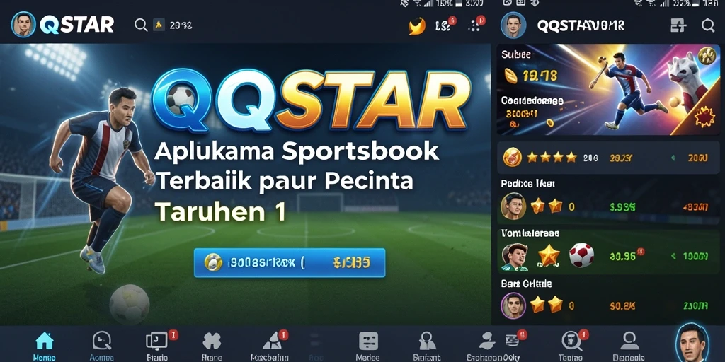 Tangkapan layar utama QQSTAR menampilkan pengguna dalam aksi taruhan olahraga.